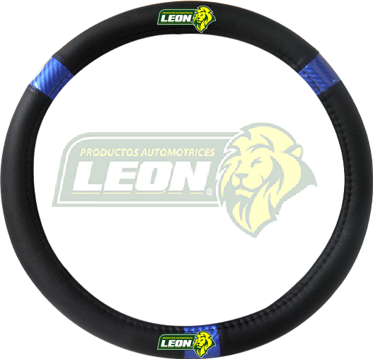 FUNDA P/VOLANTE VINIL NEGRA 3 VIVOS AZUL UNIVERSAL