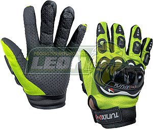 GUANTES P/MOTOCICLISTA CON TOUCH Y LIMPIADOR DE VISOR XL COLOR VERDE (PAR)