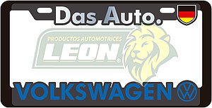 PORTAPLACAS DELUXE VW REALZADA, DECORADO SERIGRAFIA Y HOT ESTAMPING (JGO. c/2 pzas.)