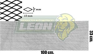 MALLA ALUMINIO PARA PARRILLA FIGURA CHICA 33x100 cm ANONIZADA COLOR ALUMINIO