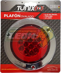 PLAFON REDONDO 14 LEDS OJO DE ANGEL TIPO GEL ROJO