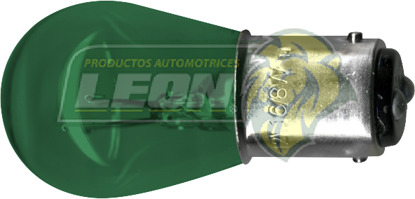 FOCO 2 POLOS PATA PAREJA BOMBILLA GRANDE VERDE 12V S25 BA15D (DM005-G)