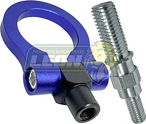 GANCHO DE ARRASTRE DE ALUMINIO UNIVERSAL REDONDON COLOR AZUL