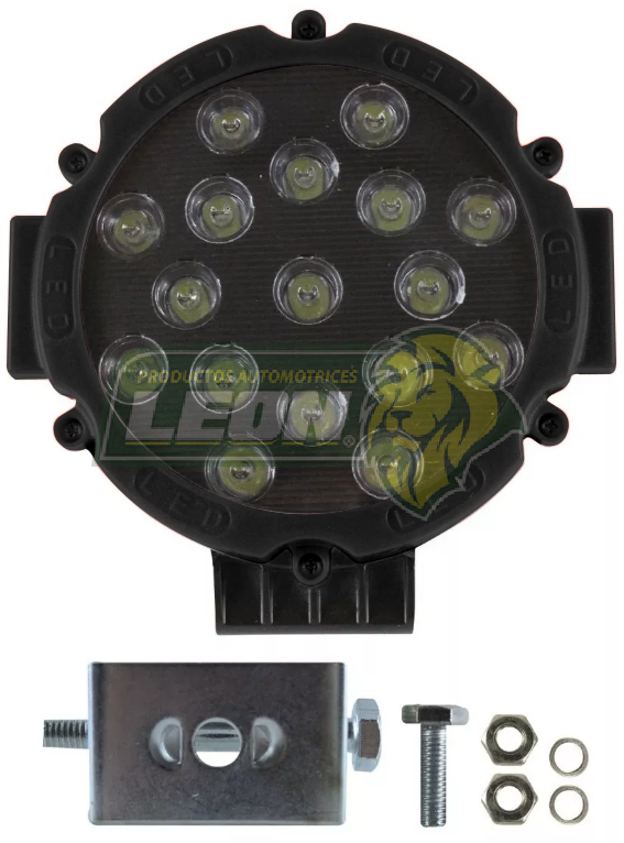 FARO REDONDO C/17 HIPERLEDS 7”x7”x2” CARCAZA NEGRA TUNIX 
