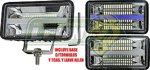 FARO AUXILIAR HYPER 30 LED 36W 12V OJO ANGEL AZUL (4200LM) RECTANGULAR 7x13 cm
