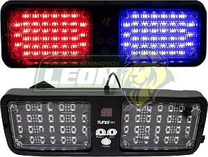 ESTROBO DE VISERA 12 FUNSIONES 43 LEDS AZUL/ROJO 32 CM