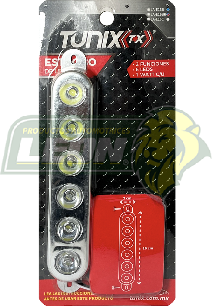 ESTROBO CON 6 LEDS 1W 2 FUNCIONES BLANCO