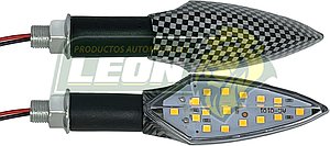 CUARTO DIRECCIONAL PARA MOTO c/15 LEDS AMARILLO (JGO. c/2 pzas.)