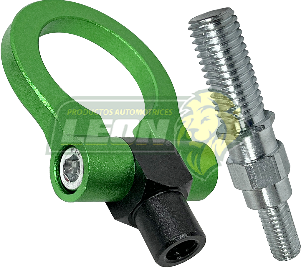 GANCHO DE ARRASTRE DE ALUMINIO UNIVERSAL REDONDON COLOR VERDE