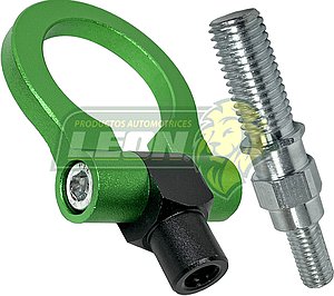 GANCHO DE ARRASTRE DE ALUMINIO UNIVERSAL REDONDON COLOR VERDE
