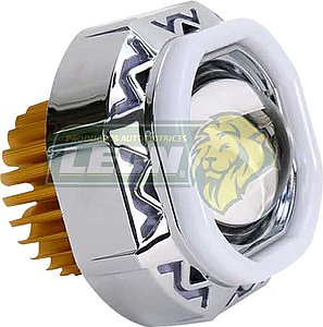 FARO P/MOTO 1 LED BLANCO CARCASA CUADRADA ARO LED ROSA