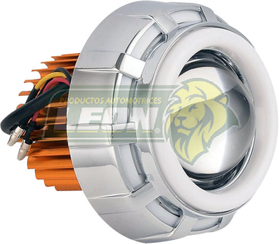 FARO P/MOTO 1 LED BLANCO CARCASA REDONDA ARO LED AZUL