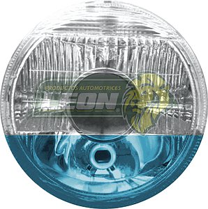 UNIDAD HUECA REDONDA 7” VW SEDAN 1600 (DE 3 FOCOS, C/CARCAZA Y LUPA)  BLANCA-AZUL (JUEGO)