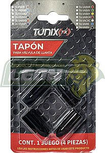TAPON P/VALVULA DE LLANTA T/COHETE (JGO. c/4 pzas.) NEGRO