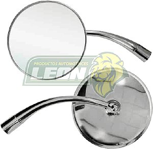 ESPEJO LATERAL (L) VW SEDAN M.1500 46-69 CROMADO “CONCHA REDONDA, BRAZO CORTO ” C/PERNO (PRECIO X pza.)