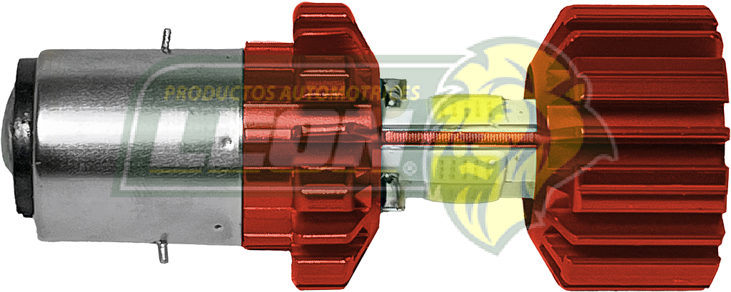 FOCO LED BA20D P/MOTO 12V 32W LUZ ALTA/BAJA 8 LADOS (6500K, FOLBA58S-SAI) 22x48x31 mm ROJO