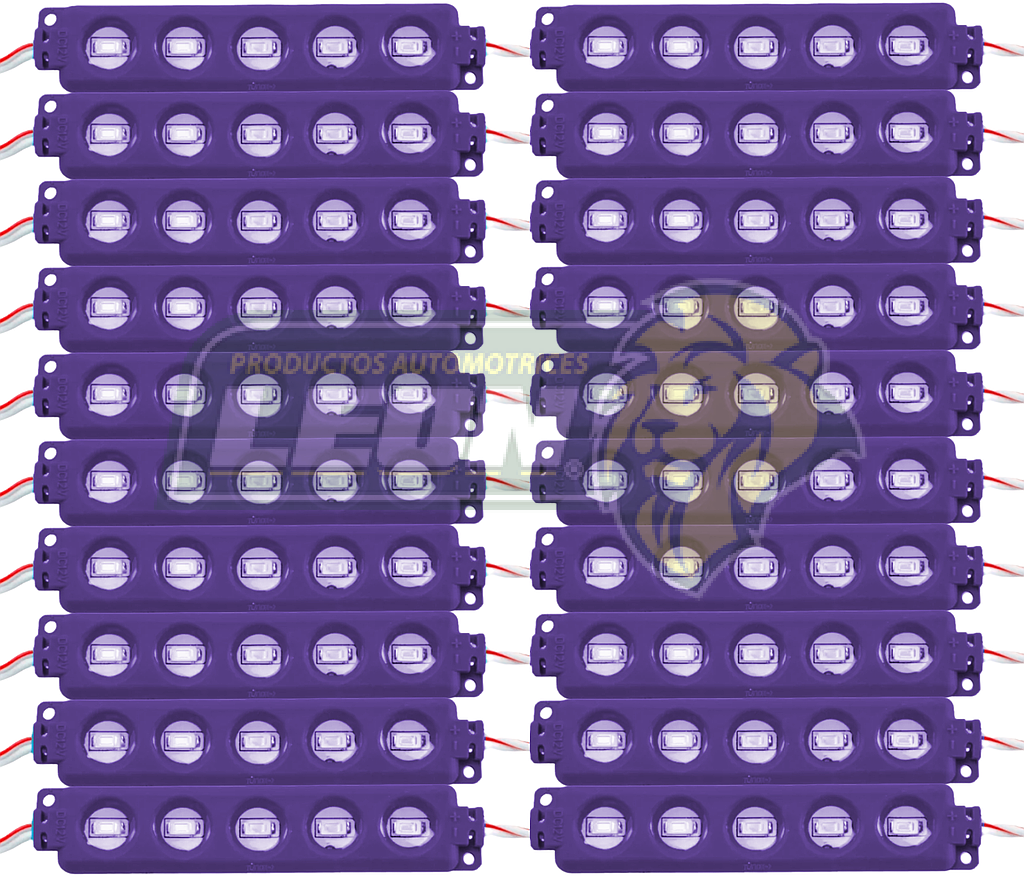 MODULO 5 ULTRA LEDS COB 5.6x3x8 cm T/ENCAPSULADO MORADO (M5/CG-CDI) (20 TIRAS)