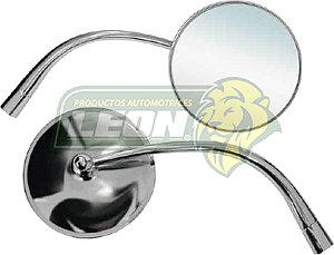 ESPEJO LATERAL (R) VW SEDAN M.1500 46-69 CROMADO “CONCHA REDONDA, BRAZO LARGO ” C/PERNO (PRECIO X pza.)