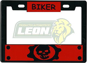 PORTAPLACA CHICA 22x15.5 cm.P/MOTO STICKER BIKER (VINIL) (X PIEZA)