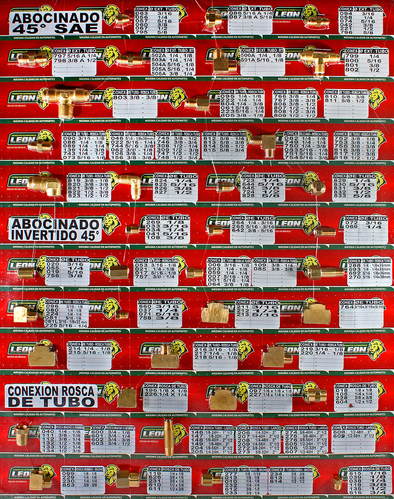 MUESTRARIO DE CONEXIONES (TABLA 1)