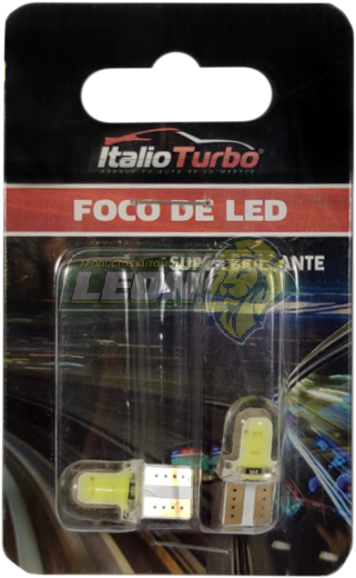 FOCO PELLIZCO 12V T10 LED COB CON RECUBRIMIENTO DE GEL (BLANCO) (JGO. c/2 pz.)