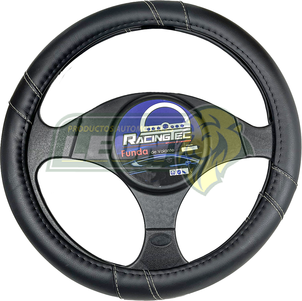 FUNDA P/VOLANTE DE VINIL NEGRA PUNTOS LISA HULE UNIVERSAL MEJOR CALIDAD = IEC2007400
