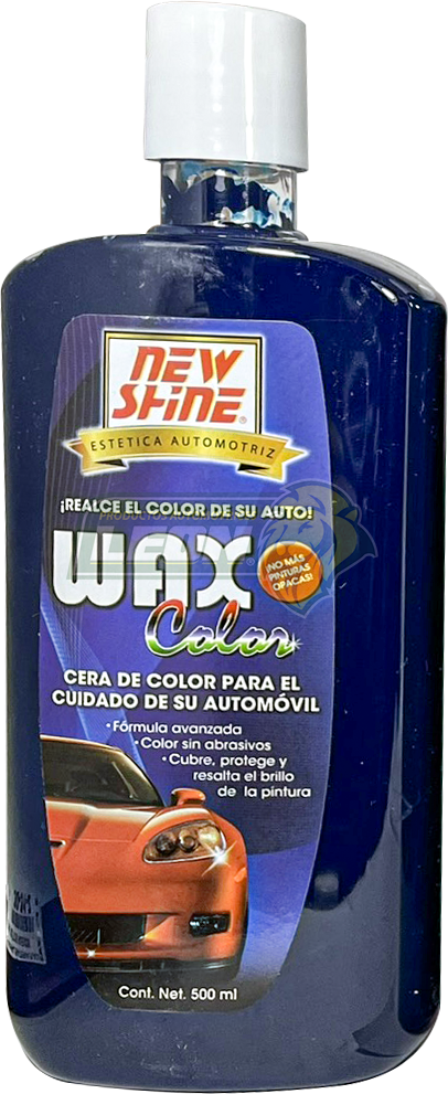 CERA DE COLOR AZUL MARINO, CUBRE RAYONES SUPERFICIALES 500 ml. NEW SHINE