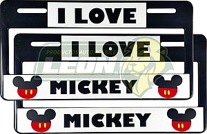 PORTAPLACAS NEGRAS NUMERICO 7 cm. SOLO SE VEN LOS # Y LETRAS STICKER MICKEY (JGO c/2 pz.)
