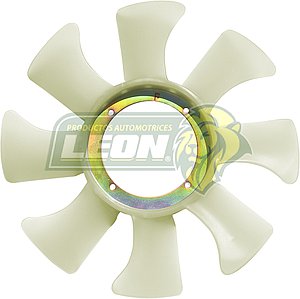 VENTILADOR NAILON NISSAN URVAN 02-05 2.4L, NP300 D22 02-12 HO777 8 ASPAS 4 HOYOS CENTRO DE METAL TIPO ORIGINAL ØI: 13 cm, ØE: 39.7 cm