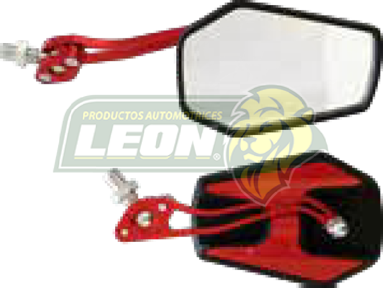 ESPEJO ROJO UNIV. P/MOTOCICLETA (PAR) HEXAGONAL