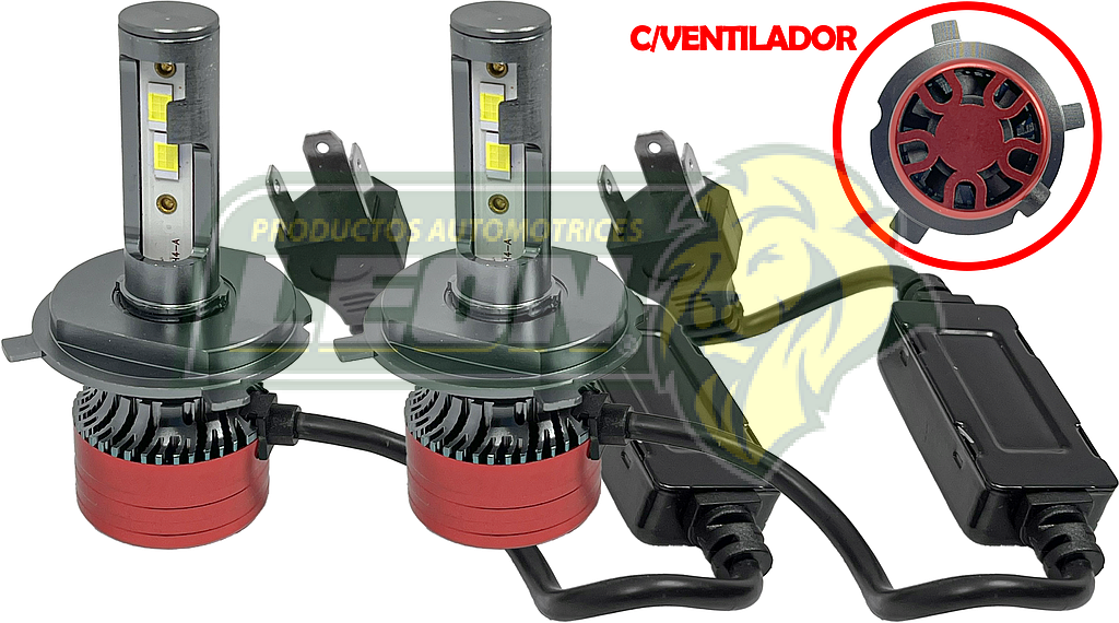 FOCO H4 HID CON CAMBUS LED CSP, ALTA/BAJA 28,000 LM.  (JGO. c/2 pz.)