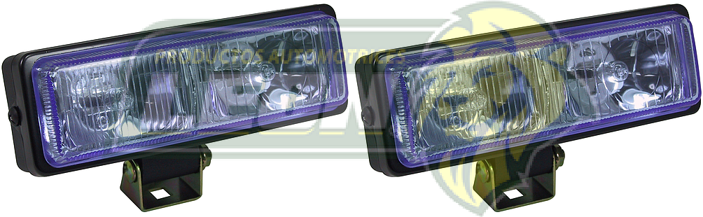 FARO RECTANGULAR RAYADO 2 FOCOS AZUL (JGO. c/2 pz.)