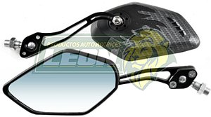 ESPEJO CARBON UNIV. P/MOTOCICLETA (PAR) TRAPEZOIDE C/ADAPTADORES