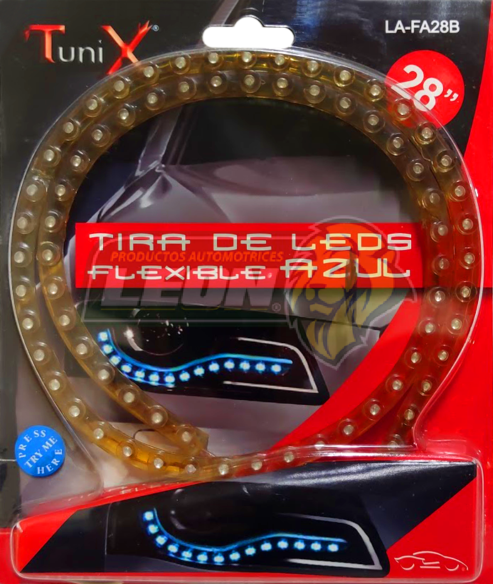 TIRA DE LEDS AUTOADHERIBLE FLEXIBLE 28” ó 71 cm P/FARO TIPO AUDI (AZUL) TUNIX