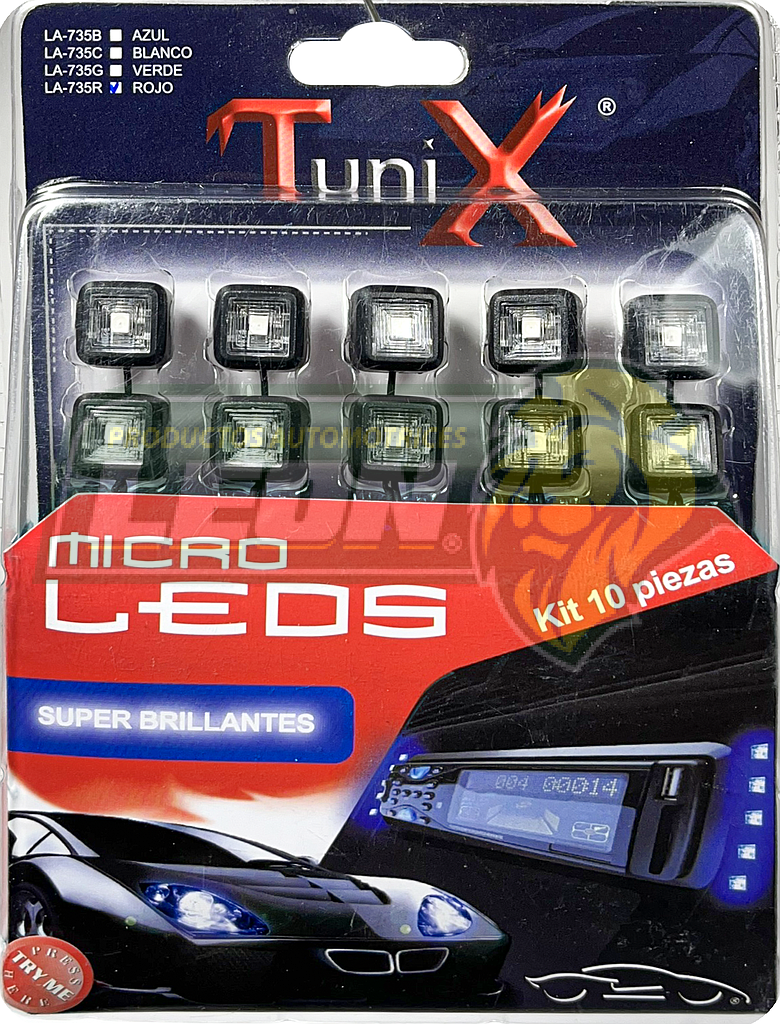 LAMPARA o MICRO LEDS ROJOS C/ENCENDEDOR (KIT c/10 pz.)