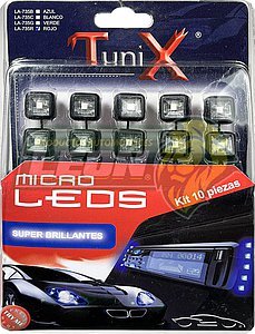 LAMPARA o MICRO LEDS ROJOS C/ENCENDEDOR (KIT c/10 pz.)