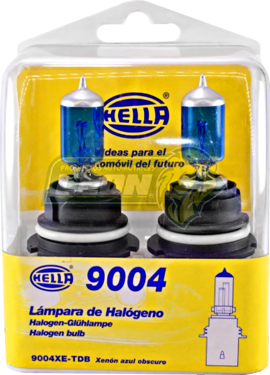 FOCO TIPO XENON 9004 12V 65/45W P29t AZUL OSCURO HELLA (ESTUCHE JGO. c/2 pz.)