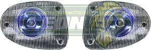 FAROS c/BASE TRANSP.ARENTE AHUMADO AZUL (JGO. c/2 pz.)