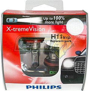 FOCO DE HALOGENO X-TREME VISION BRILLANTE (H11XVS2) (JGO. c/2 pz.)