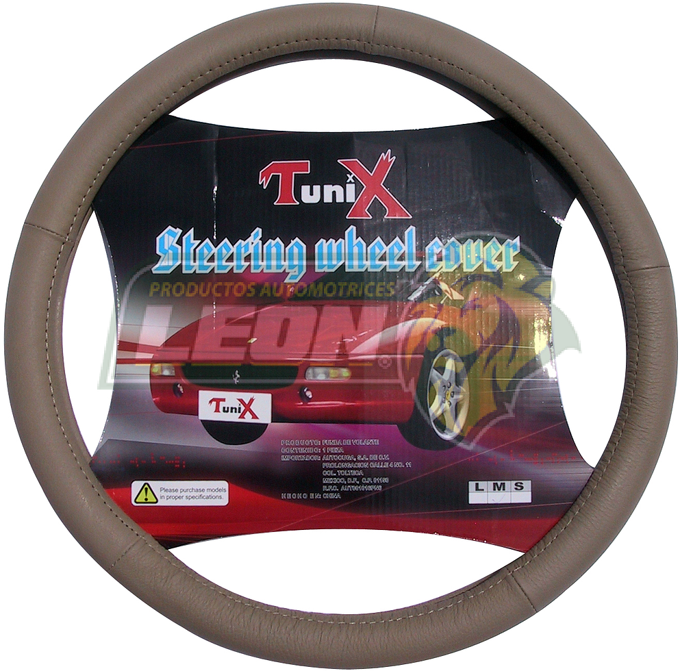 FUNDA P/VOLANTE TIPO PIEL BEIGE LISA PUNTOS UNIVERSAL