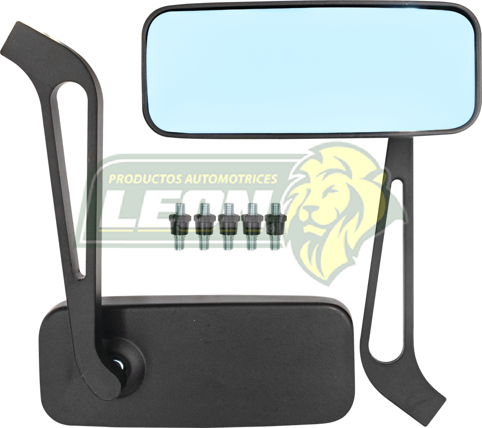 ESPEJO P/MOTO AZULES DE ALUMINIO COLOR NEGRO 12x 4.5 cm (JGO. c/2 pz)