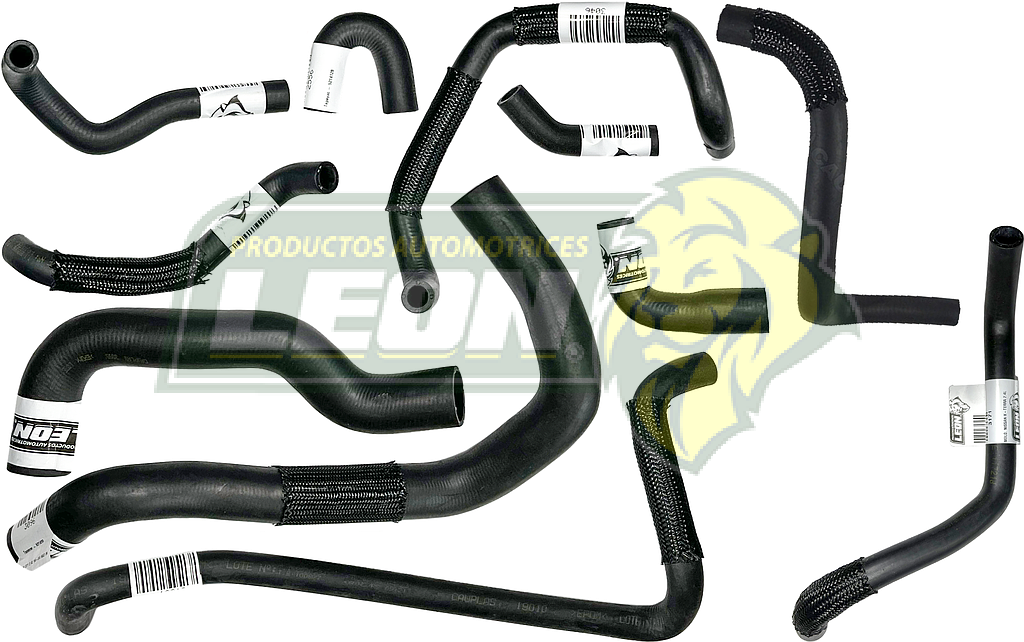 MANGUERAS MOLDEADAS DE ENFRIAMIENTO NISSAN D21 2.4L 95-04 (KIT c/11 pzas.) LEÓN