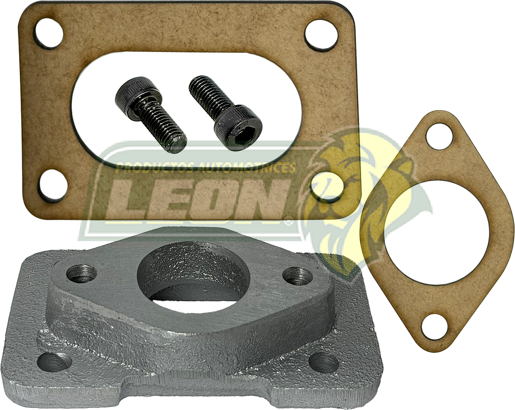 BASE CARBURADOR NISSAN NIKKI 2G, A VW SOLEX 1G “ADAPTADOR” INCLUYE JUNTAS Y TORNILLOS