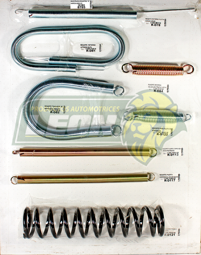MUESTRARIO DE RESORTES VARIOS USOS “R-D” TABLA 3