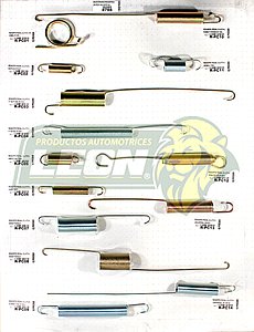 MUESTRARIO DE RESORTES PARA PEDAL DE CLUTCH DEL R-PC01 AL R-PC14 (TABLA 1)