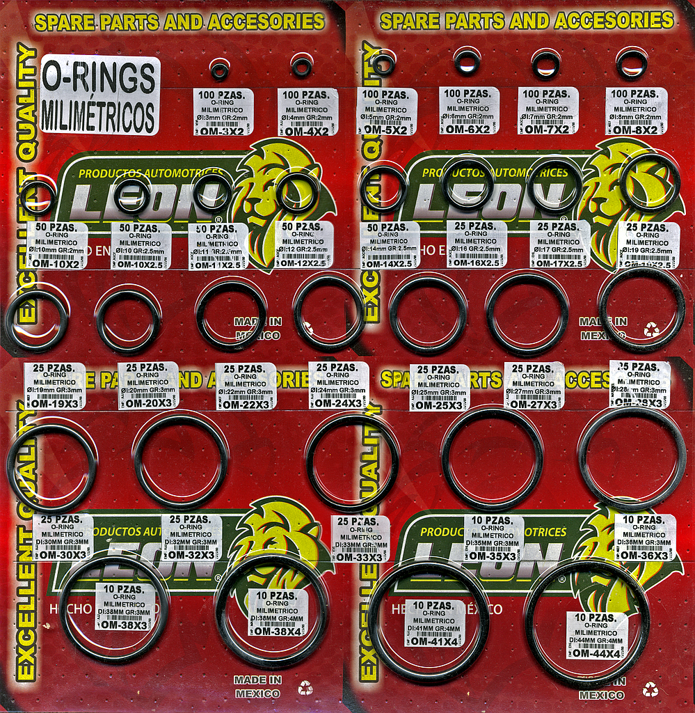 MUESTRARIO DE O-RINGS MILIMETRICOS