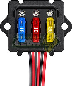 PORTAFUSIBLE DE CLAVIJA C/LED INDICADOR EMSAMBLABLE UNIVERSAL (3 FUSIBLES) 6T. (APF3L)