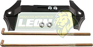 SOPORTE BATERIA UNIVERSAL AJUSTABLE NEGRO (CON GANCHOS Y TUERCAS 5/16) METALICO