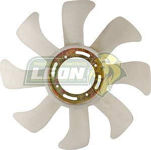 VENTILADOR NAILON HYUNDAI H100, H1000 GASOLINA, TOYOTA 22R 8 ASPAS CENTRO DE METAL ØI: 10.5 cm, ØE: 42 cm