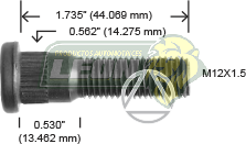 BIRLO RUEDA CHRYSLER VOYAGER 98-00 R.T. 12x1.5x44.5 mm ASTR. .562”